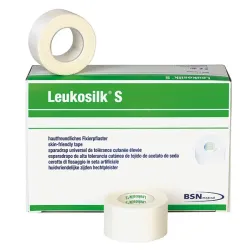 Leukosilk S BSN 1,25 cm x 9,2 m zonder klemring (24 stuks)